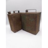 Two vintage petrol cans including a B.P Motor Spirit & Pratts
