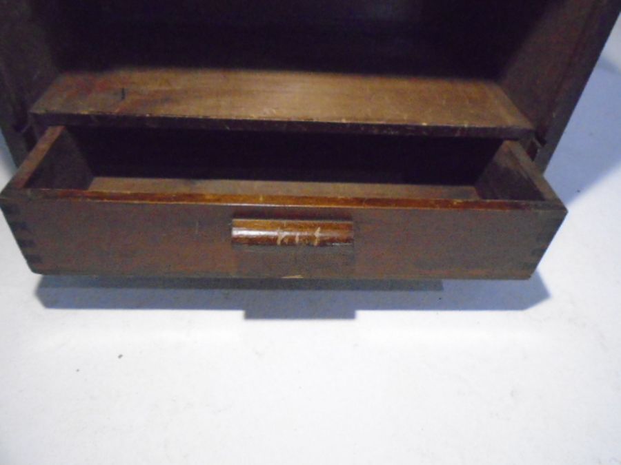 Two vintage small wooden storage trunks, one with enclosed drawer - Image 10 of 11