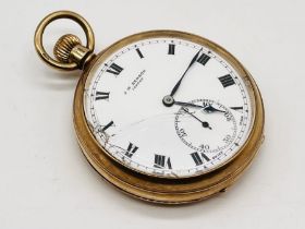 A 9ct gold J W Benson pocket watch with subsidiary second dial (Appears to be in working order)