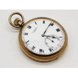 A 9ct gold J W Benson pocket watch with subsidiary second dial (Appears to be in working order)