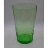 A Whitefriars green bubble glass vase.