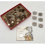 A small collection of UK and worldwide coinage including some silver