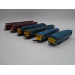A collection of six unboxed OO gauge model railway diesel locomotives including two Hornby, three