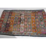 A flat woven Kilim style rug. 282cm x 160cm. A/F