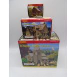 A collection of three boxed Hornby Skaledale OO gauge scale model buildings including St James
