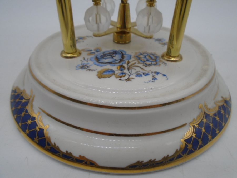 An anniversary clock on porcelain base along with a and mantle clock with silvered dial - Image 7 of 9