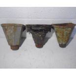 Three Victorian cast iron hoppers.