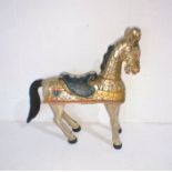 A Eastern Tang style carved and painted wooden horse - some damage to one hoof, pieces present, A/F.