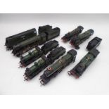 A collection of various unboxed OO gauge model railway green steam locomotives (some with tenders)