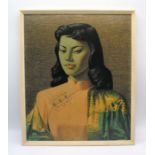 A framed print of 'Miss Wong' by Tretchikoff, 53 x 63cm.