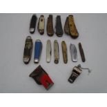 A collection of pocket penknives etc.