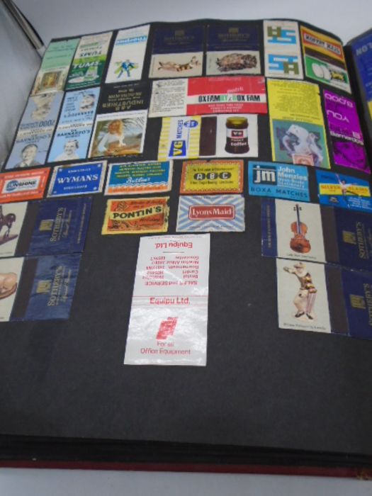 A large collection of vintage matchbox covers, an album and a box of loose. - Image 29 of 46