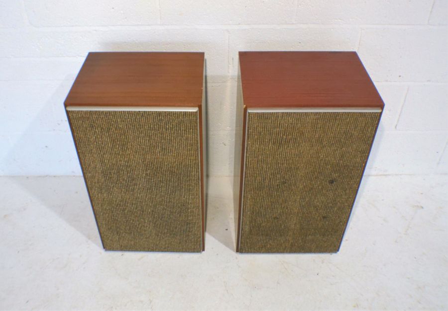 A matched pair of vintage Leak 15 ohm sandwich speakers.