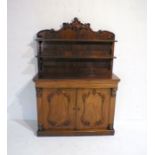 A Victorian mahogany chiffonier with carved detailing, length 117cm, height 170cm.
