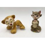 Two Beswick David Hand's Animaland figures, Zimmy the lion and Felia the cat with gold marks to base