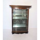 An Edwardian wall hanging glazed display cabinet, with three shelves.