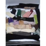 A collection of vintage ladies gloves