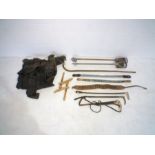 A quantity of equestrian equipment including hunting crops, shooting sticks etc.