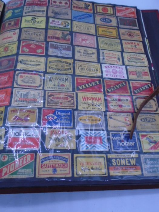 A large collection of vintage matchbox covers, an album and a box of loose. - Image 34 of 46