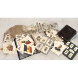 A collection of various long Typhoo cards and cigarette cards including a large number of silk