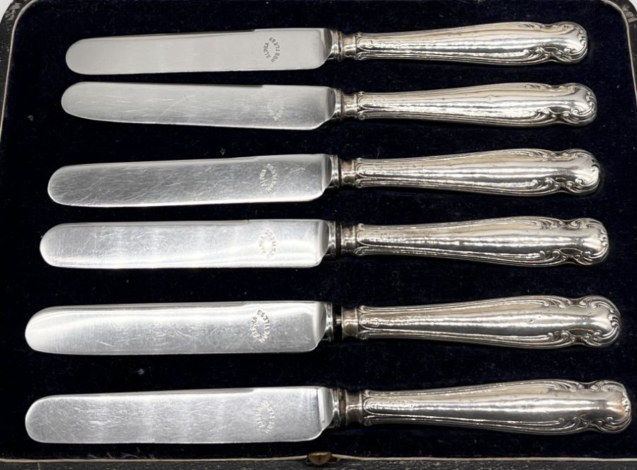 A cased set of silver handled butter knives retailed by Harrods - Image 2 of 2