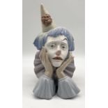 A Lladro bust of clown marked to base Daisa 1981 N-30 E - height 30cm