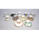 A small collection of ceramic cups and saucers, including Noritake, Royal Doulton, Wedgwood etc.