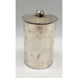 A hammered Arts & Crafts SCM lidded cannister with makers mark for William Henry Creswick - Height