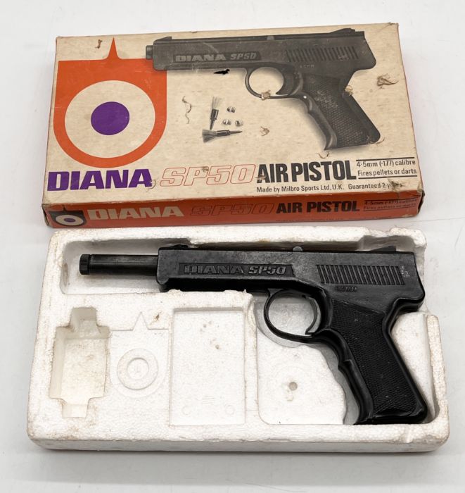 A boxed Diana SP50 air pistol