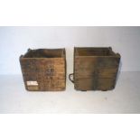 Two wooden ammo crates.