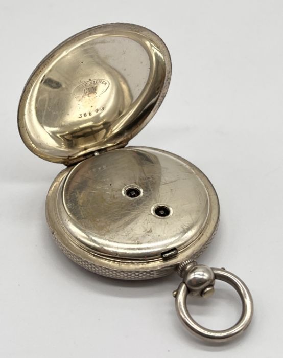 A "Fine Silver" fob watch with silvered dial - Image 4 of 4