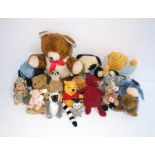 A quantity of soft toys including Jelly Cat, TY, Winnie The Pooh etc.