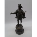 A spelter figure of an artist - height 36cm