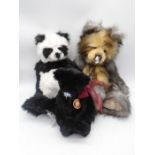 A collection of three Charlie Bears including Lincoln, Zander (both with bells) and Peter - All