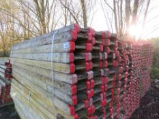 BUNDLE OF "I" BEAM WOODEN SHUTTERING BEAMS, 50NO APPROX IN THE BUNDLE, 2.45METRE LENGTH. ALSO SUITAB