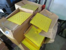 3 X BOXES OF 300MM X 300MM PLASTIC FLOOR HOLE COVERS, APPROX 40NO IN EACH BOX.