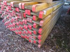 BUNDLE OF "I" BEAM WOODEN SHUTTERING BEAMS, 50NO APPROX IN THE BUNDLE, 2.45METRE LENGTH. ALSO SUITAB