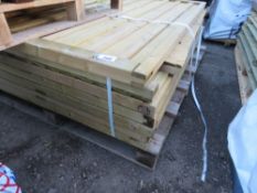 STACK OF 7 X TIMBER FENCE PANELS, ASSORTED.