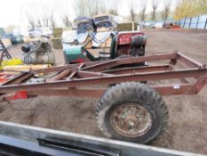 SINGLE AXLED AGRICULTURALTIPPING TRAILER CHASSIS.