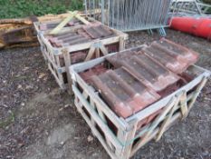 6 X STILLAGES OF REDLAND CONCRETE ROOF TILES, PRE USED. RECENTLY REMOVED FROM HOUSE BEING DEMOLISHED