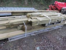 2 X PALLETS OF LONG TIMBER POSTS, BOARDS AND GATE POSTS ETC.