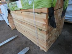 LARGE PACK OF UNTRETED TIMBER POSTS, 80MM X 70MM X 1.6M LENGTH APPROX. 180NO IN THE STACK.