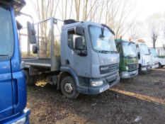 DAF CAGE SIDED TIPPER LORRY. REG:FJ59 DRX. 258,866 REC KMS. BATTERY LOW. SHOWS ABS FAULT ON DASH. WH