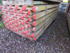 BUNDLE OF "I" BEAM WOODEN SHUTTERING BEAMS, 50NO APPROX IN THE BUNDLE, 2.45METRE LENGTH. ALSO SUITAB
