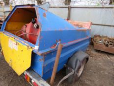 SINGLE AXLED DIESEL BOWSER WITH BALL HITCH FITTING. FITTED WITH ELECTRIC PUMP AND HOSE. THIS LOT IS