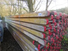 BUNDLE OF "I" BEAM WOODEN SHUTTERING BEAMS, 50NO APPROX IN THE BUNDLE, 5.9METRE LENGTH. ALSO SUITABL