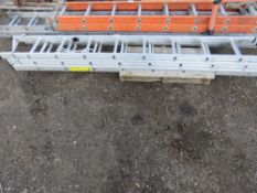 3 STAGE LIGHTWEIGHT ALUMINIUM LADDER, 8FT CLOSED LENGTH APPROX.THIS LOT IS SOLD UNDER THE AUCTIONEER