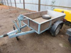 SINGLE AXLED TRAILER WITH SPARE WHEEL, 115CM X 190CM APPROX. THIS LOT IS SOLD UNDER THE AUCTIONEERS