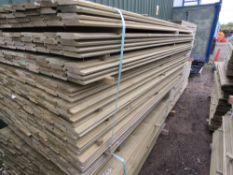 LARGE PACK OF PRESSURE TREATED SHIPLAP TIMBER FENCE CLADDING BOARDS. SIZE: 1.80M LENGTH X 100MM