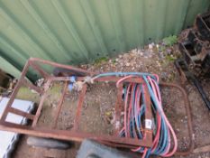 GAS CUTTING EQUIPMENT PLUS A BOTTLE BARROW.